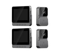 2X Timbre Video Intercomunicador Cámara Inteligente Inalámbrico por Visión Nocturna Pantalla de 4.3 Pulgadas para Seguridad Hogar Inteligente