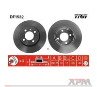 Disco de freno TRW DF1013 delantero, macizo, 1 Pieza
