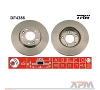 2x TRW DF1015 Disco de Freno para Renault Twingo I C06 5 122 Super 5 B/C40
