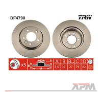 2x TRW DF1521 Disco De Freno Para Audi 100 435 436 443 444 445 446 80 90