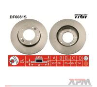 2x TRW DF1585 Disco Freno para Mercedes-Benz W124 S124 C124 A124 R107 W126 W201