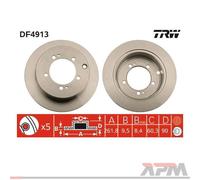 2x TRW DF1745 Disco Freno para Fiat 500 312 Ford Ka Lancia Ypsilon Alfa Romeo 33