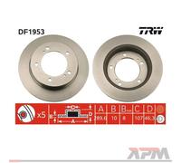 2x TRW DF1953 Disco De Freno 290 Mm Para Suzuki Samurai Cerrado SJ 410 SJ 413