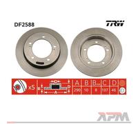 2x TRW DF2588 Disco De Freno 290 Mm Para Suzuki Jimny Jimny Cerrado Vitara