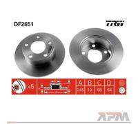 2x TRW DF2651 Disco De Freno Para VW Passat 3B2 Skoda Superb I 3U4 Audi A6 4A2