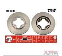 2x TRW DF3084 Disco De Freno 282 Mm Para Honda Accord IV Aerodeck Accord V
