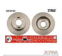 2x TRW DF3118 Disco De Freno Para Mitsubishi Pajero Sport I Pajero II Canvas Top