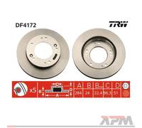 2x TRW DF4172 Disco De Freno 284 Mm Para KIA Sportage K00 Besta Retona Cerrado