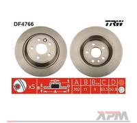 2x TRW DF4766 Disco de Freno 302mm para Ford Focus II Land Rover Range Evoque