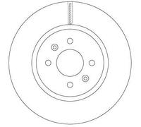 2x TRW Disco de freno Delantero Ø280mm Altura: 43,8mm Espesor: 22mm Corona de Agujeros - Ø: 100mm ventilado DF6842