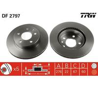 2x TRW Disco de freno Delantero adecuado para MERCEDES-BENZ Vito Bus (W638)