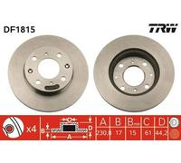 2x TRW Disco de freno Delantero para HONDA CIVIC VI Sedán (EJ, EK) 231mm DF1815