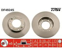 2x TRW Disco de freno Delantero para KIA CARNIVAL / GRAND CARNIVAL III (VQ)