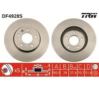 2x TRW Disco de freno Delantero para OPEL Antara A (L07) 295mm DF4928S