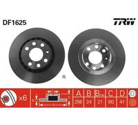 2x TRW Disco de freno Delantero para OPEL Kadett E CC (T85) Astra F CC (T92)