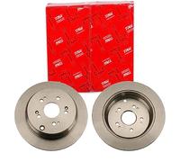 2x TRW Disco de freno Trasero Ø305mm Altura: 60,7mm Espesor: 9mm Corona de Agujeros - Ø: 114,3mm macizo DF7374 Compatible con HONDA CR-V IV RM CR-V III RE CR-V II RD Odyssey RC1, RC2, RC4
