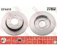 2x TRW Disco de freno Trasero para MAZDA 3 (BK) 5 (CR19) 3 (BL) 3 Sedán (BK)