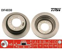 2x TRW Disco de freno Trasero para OPEL Frontera A SUV (U92) 313mm DF4030