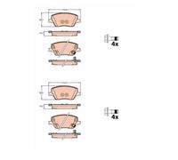 2x TRW GDB2151 Juego Pastillas de Freno de Disco Delant. para Fiat Tipo 356 357