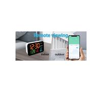 2X Tuya WiFi Reloj Calendario Termómetro Inteligente Higrómetro con Pantalla LED Digital Soporte WIFI Autocalibración