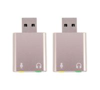 2X USB Tarjeta de Sonido 7.1 Externo USB A Jack 3.5mm Auriculares Adaptador Estéreo Audio MicróFono Tarjeta de Sonido para Ordenador Personal