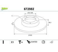 2x VALEO Disco De Freno Trasero Sólido Ø260mm Para Renault Megane IV Grandtour
