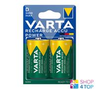 VARTA Pilas D Mono, recargables, paquete de 2, Recharge Accu Power, batería recargable, 3000 mAh Ni-MH, sin efecto memoria, precargadas, listas para usar