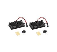 2X Ventilador Doble con Disipador de Calor Enfriador de Ventiladores de Enfriamiento Doble Definitivo para Raspberry Pi 4B