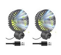 2X Ventilador Enfriador Coche Ventilador Asiento Trasero Auto Asiento Trasero USB Ventilador con Clip para Vehículo 3 Velocidades Coche Vehículo Furgoneta SUV RV Autobús