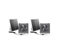 2X Ventilador Solar Silencioso de Alta Velocidad de 4 Pulgadas de New con Panel de 8 W, Ventilador de Escape Solar para Gallineros,