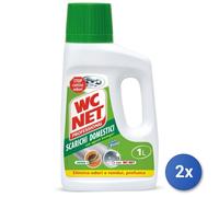 2x Wc net Limpiador de Desagües Domésticos 1000 Ml Transparente Plástico