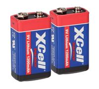 2x XCell Litio 9V Bloquear Hochleistungs- Baterías para Detector de Humo 10 Años