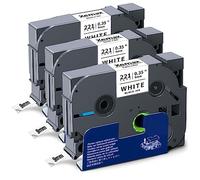 2x XemaX Compatible Cinta 9mm X 8m Reemplazo para Brother PT Tze-221 Tz-221 Negro sobre Blanco Laminado Casete para PT-D210VP PT-H101C PT-1010 PT-P750W PT-H100P PT-1000 PT-D450 Etiquetadora