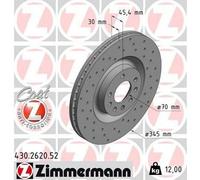 2x ZIMMERMANN 430.2620.52 Sport Coat Z Disco de freno para SAAB 9-3 (YS3F) 345mm