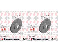 2x ZIMMERMANN Deporte Z Discos de Freno 270mm Perforado Delant. Apto para Mazda