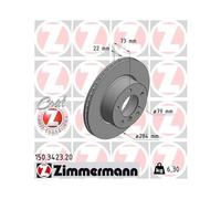 2x Disco de freno ventilación interna 150.3423.20 ZIMMERMANN para BMW 1