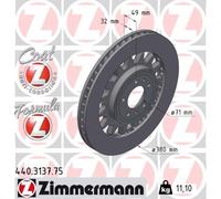 2X ZIMMERMANN Discos De Freno Eje Delantero Compatibles Para Peugeot 308 II