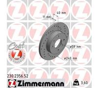 2x ZIMMERMANN Sport Coat Z Disco de freno para FIAT PANDA (169) 240mm
