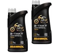 2x1 Litro MANNOL 2-Takt Universal Aceite Motor API TC JASO FB ISO L-EGB Mineral