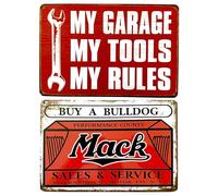 2x1 Póster de DiiliHiiri Mi garaje - Mis herramientas - Mis reglas 30x20cm - Cartel Mecánica "My Garage-My Tools-My rules" | Placa Mecánicos | Señal Taller (2635-252-274)