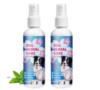 2x100ml Spray de Limpieza Dental para Mascotas, Spray Dental para Perros, Solución para un Aliento Más Fresco y Dientes Más Limpios, Refresca el Aliento y Cuida la Boca de tu Mascota