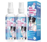 2x100ml Spray oral para mascotas, Spray Enjuague Bucal Perros para Mal Aliento y Sarro Dental, Cuidado dental, Aliento fresco, previene el sarro y refresca el aliento de tu mascota