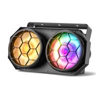 2x100W COB Par LED RGB Blanco Frío/Cálido Foco Escenario 20Hz Estroboscópico Luz de Escenario con 20 Efectos dmx para Bar Fiesta Cumpleaños Bar Discoteca Fotografía