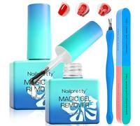 2x15ml Removedor Esmalte Semipermanente, Nail Remover en Gel, Elimina RáPidamente El Esmalte De UñAs, Incluye Empujador De CutíCulas Y Lima UñAs, Kit Para Uso DoméStico