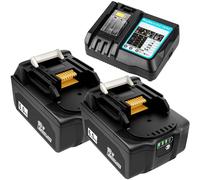 2x18V 6.0Ah batería de repuesto con cargador DC18RC para Makita BL1850 BL1815 BL1815N BL1820 BL1820B BL1830 BL1830B BL1835 BL1840 BL1840B BL1845 BL1850B BL1860 BL1860B LXT400