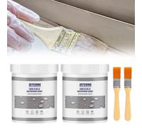 2x300g Sellador Impermeable, Pegamento Impermeable Transparente para Reparar Fugas con Pincel, Sellador Invisible Impermeable para Techos, Baños y Paredes, Impermeabilizante Transparente