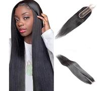 2x6 Cierre de encaje para el cabello real, cierre de cordones, invisible, liso, liso, cheveux, natural, Ondule Natural Hairline Baby Hair 14 pulgadas