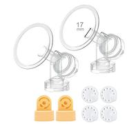 2xDe una sola pieza copa con válvula y membrana para extracores de leche Medela, Tamaño 17 mm; Hecho por Maymom