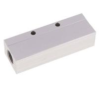2xG 1/2'' x 3xG 1/4'' Bloque distribuidor de aluminio de una cara 16 barras