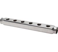 2xG 1'' x 7xG 1/2'' Bloque distribuidor de acero inoxidable de una cara 10 Bar